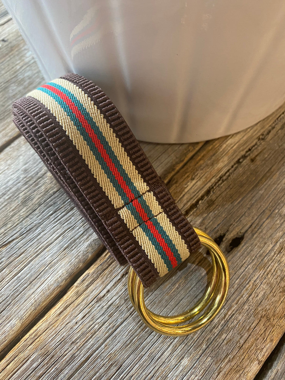 Brown, Green and Red Stripe