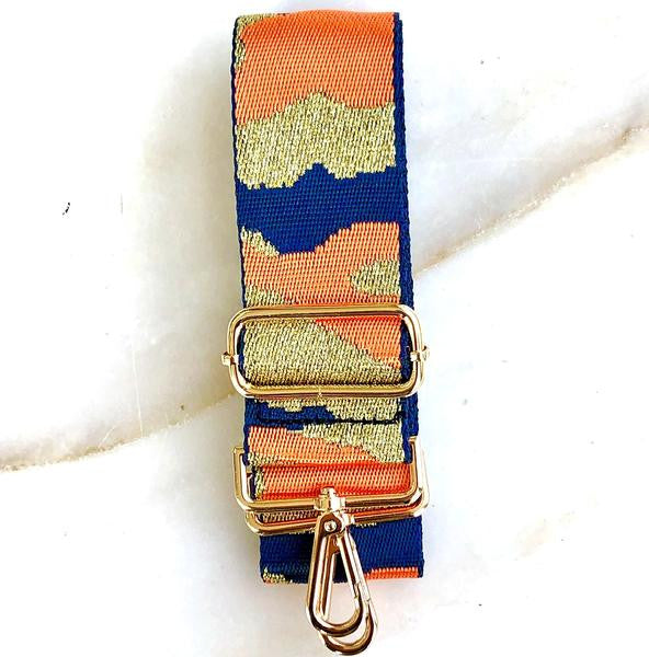 Lurex Gold, Orange and Navy Camo