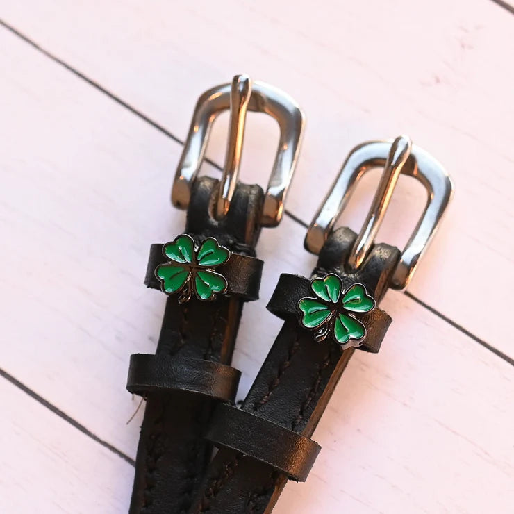 Green Four Leaf Clover Spur Straps