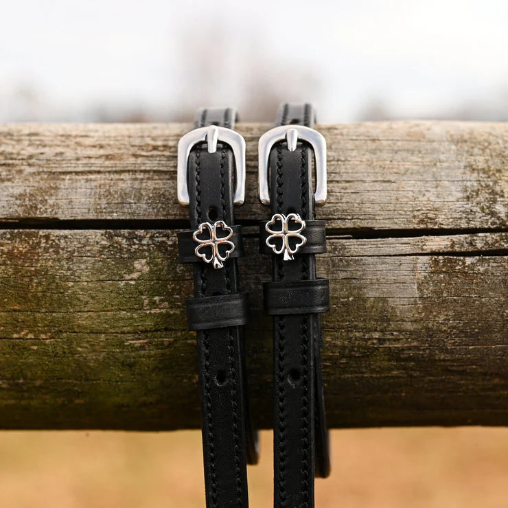 Silver Outline Clover Spur Straps
